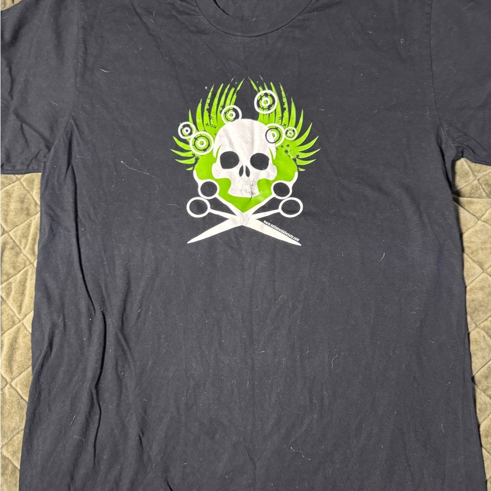 Graphic Black T-Shirt with Green Accents